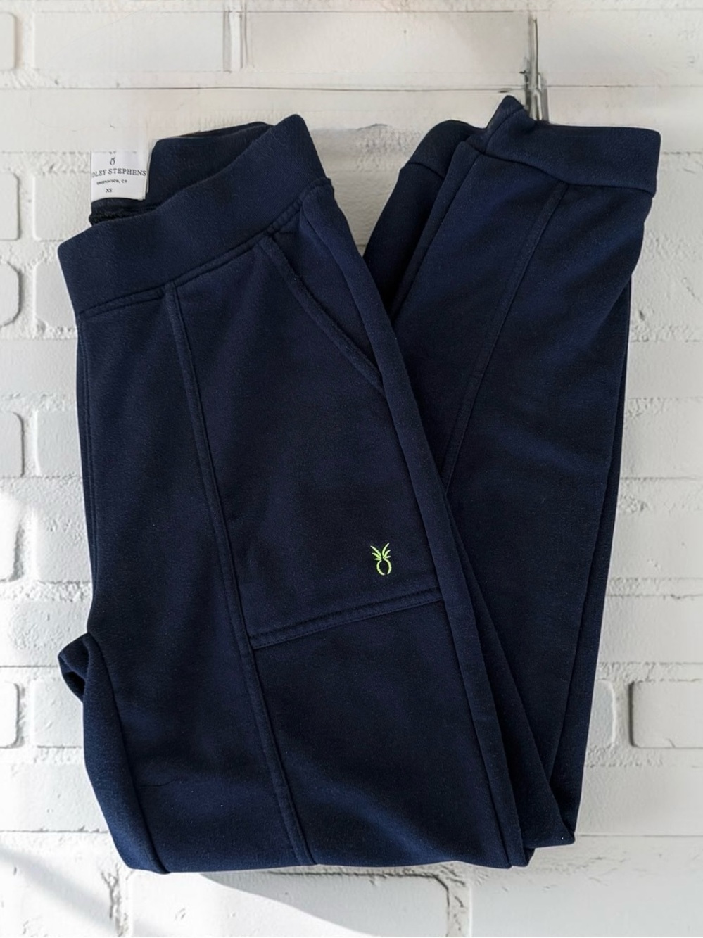 0729 Dudley Stephens Squall Sweatpants French Terry Navy Blue XS